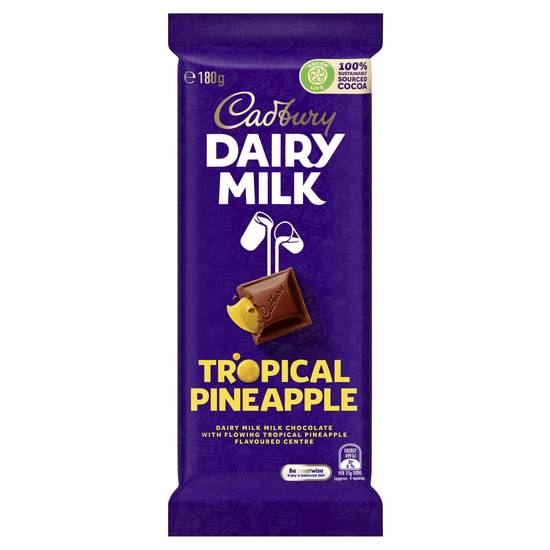 Cadbury Dairy Milk Tropical Pineapple Milk Chocolate Block 180g
