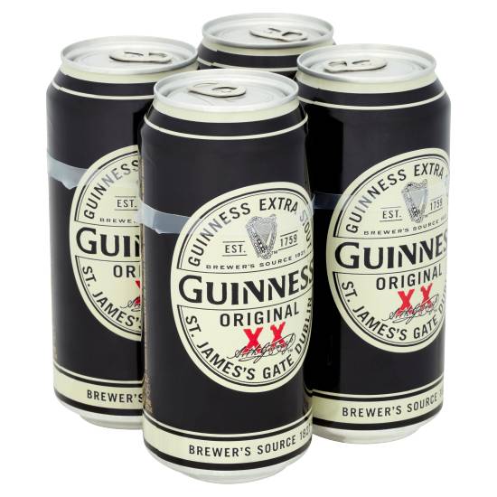 Guinness Original Extra Stout Beer Cans 4 X 440ml
