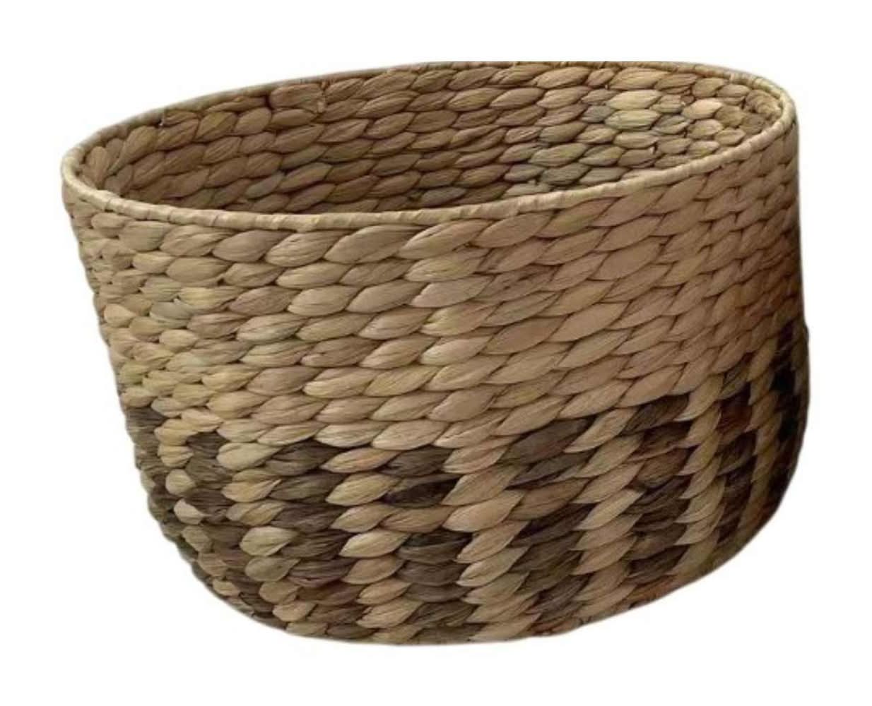 Round Water Hyacinth Storage Basket, Large
