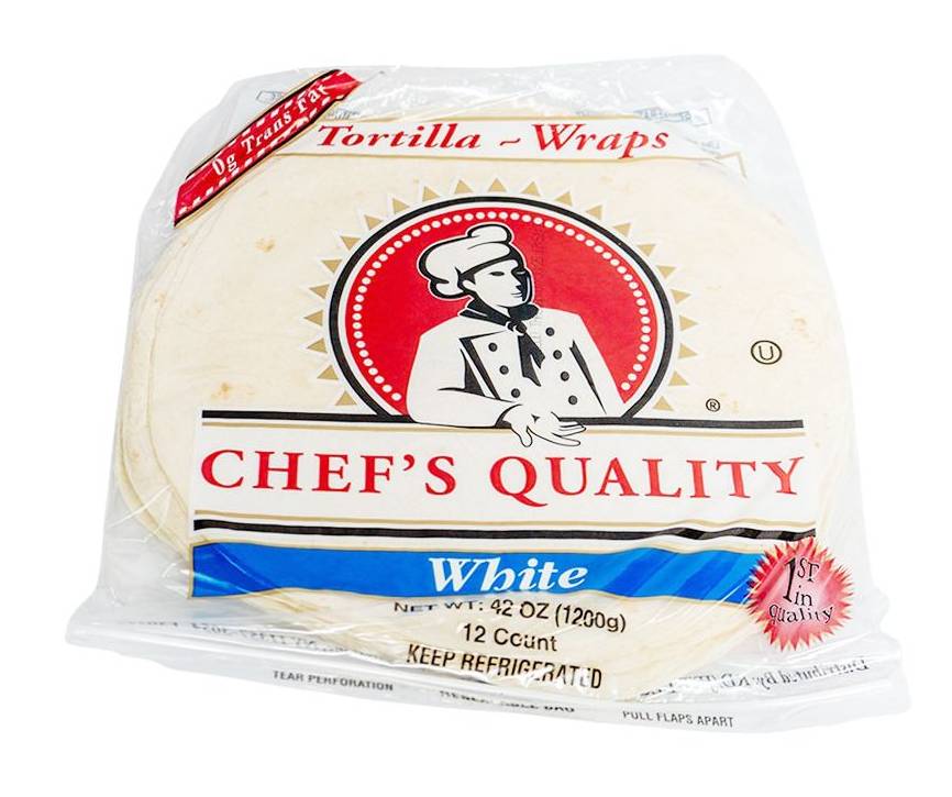 Chef's Quality White Flour Soft Tortilla Wraps (12 ct)