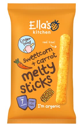 Ella's Kitchen Sweetcorn + Carrot, 7 Months, Organic Melty Sticks (16g)