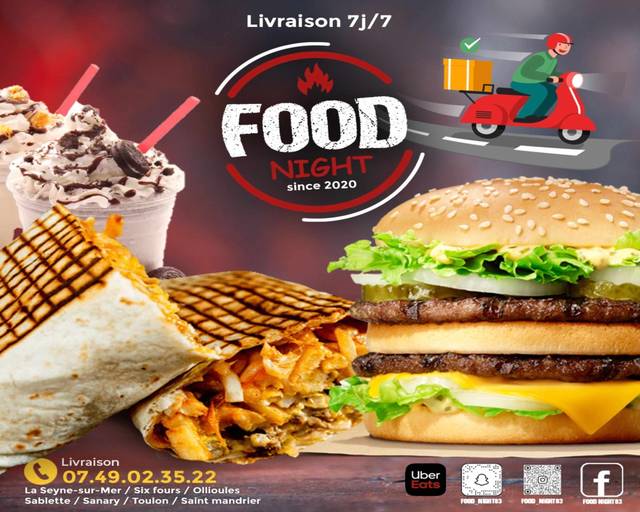Livraison Food night à La SeynesurMer Menu et prix Uber Eats