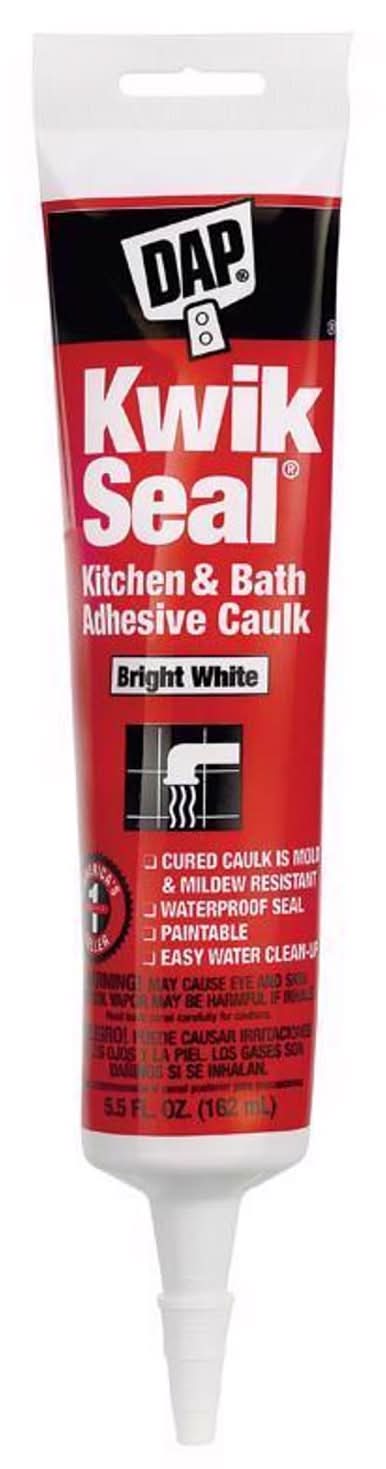 Dap Kwik Seal White Acrylic Latex Kitchen And Bath Adhesive Caulk 5.5 Oz