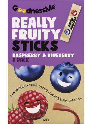 Goodnessme Fruit Sticks Raspberry & Blueberry (120g)