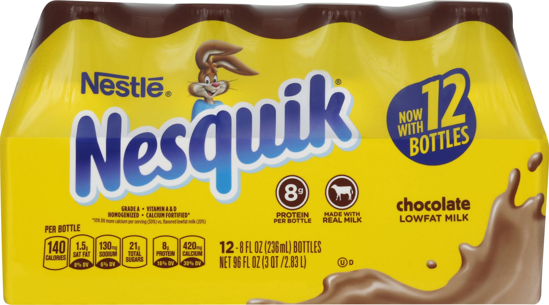 Nesquik 100% Real Milk, Chocolate (12 x 8 fl oz)