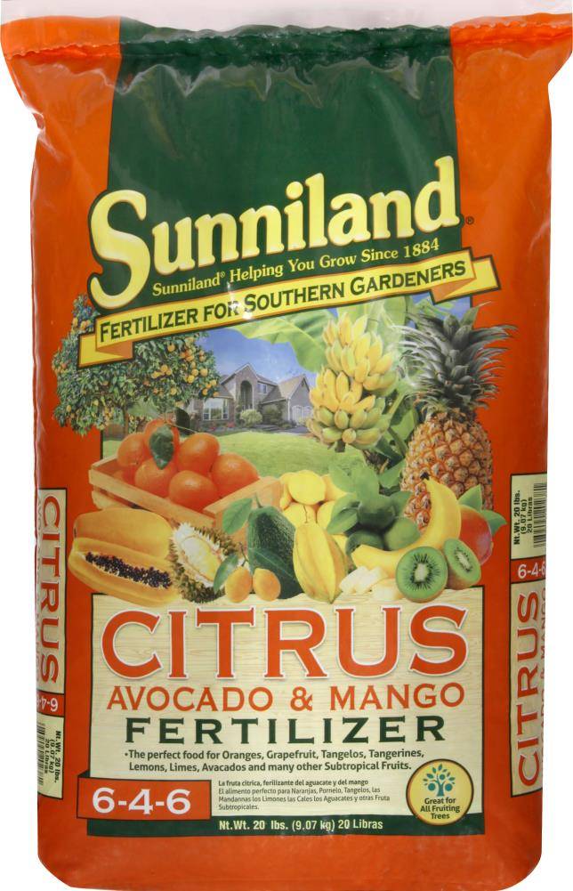 Sunniland Premium Citrus, Avocado, and Mango Tree Food 20 lbs. 6-4-6 OMRI Listed Natural Fertilizer | 120238