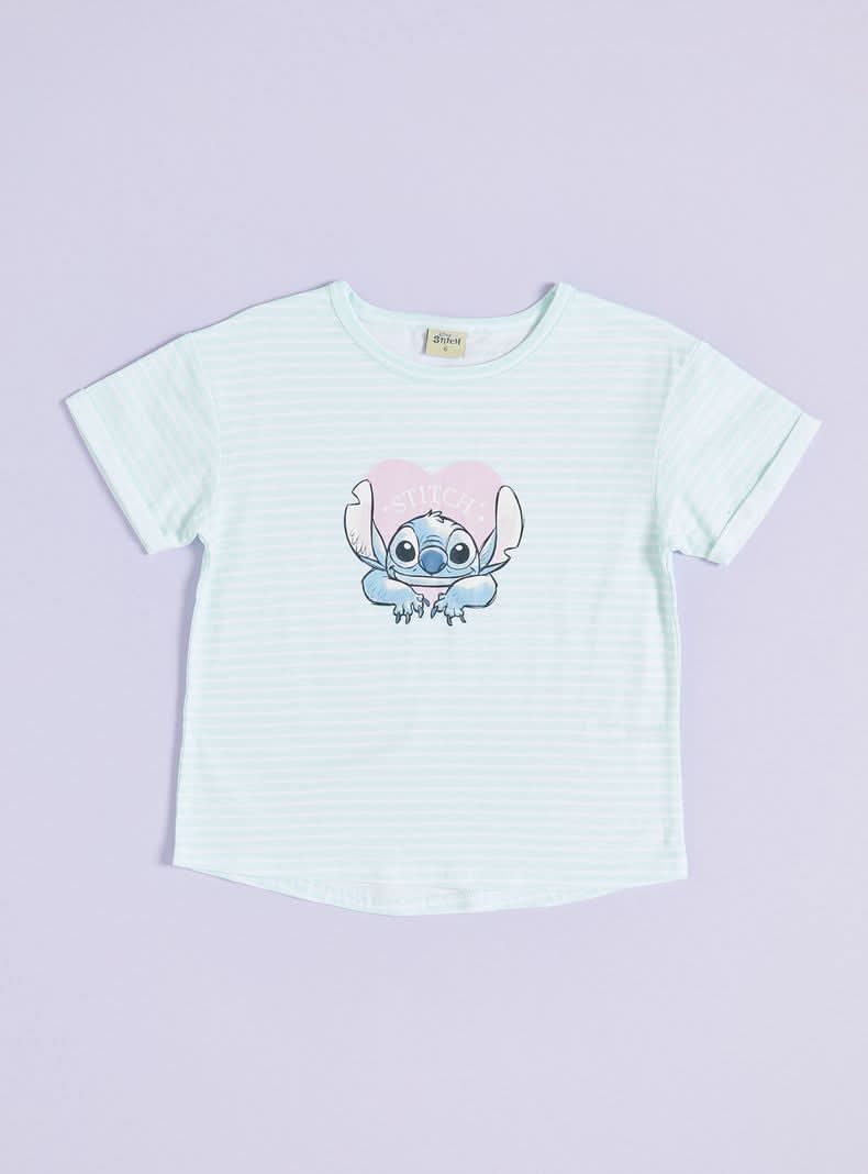 Disney Polera Estampado Personaje Disney celeste 4