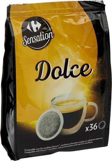 Carrefour Sensation - Dosettes de café dolce compatibles senseo (36)