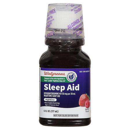 Walgreens Berry Alcohol Free Wal-Sleep Z Nighttime Sleep Aid Liquid (6 fl oz)