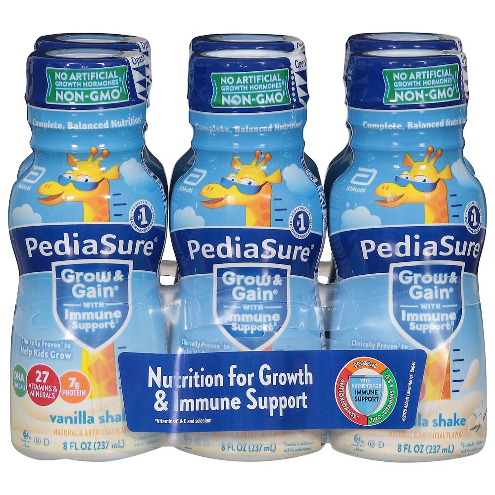 PediaSure Grow & Gain With Immune Support Shake, Vanilla (8 fl oz, 6 ct)