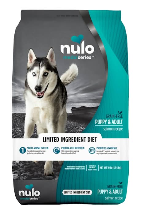 Nulo MedalSeries Grain-Free Limited Ingredient Diet Salmon Puppy & Adult Dry Dog Food, 10 lbs.