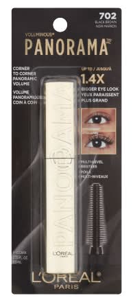 L'Oréal Panorama Mascara Washable Volumizing and Lengthening, Black Brown (0.33 fl oz)