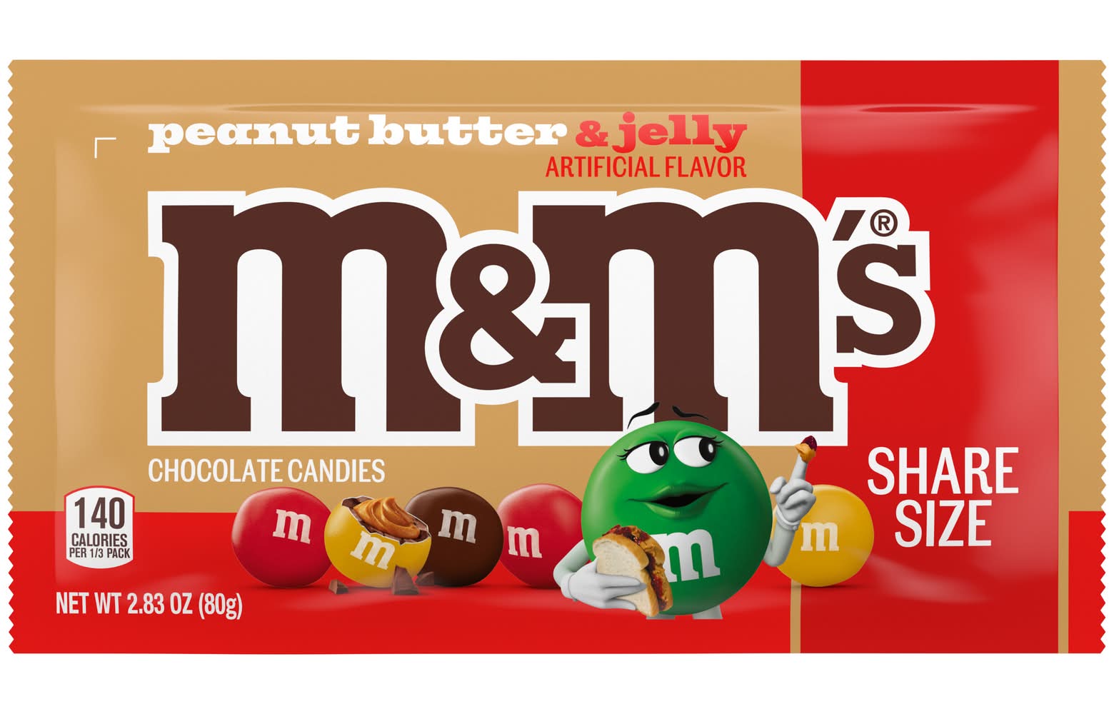 M&M's Share Bite Size Chocolate, Peanut Butter & Jelly (2.83 oz)