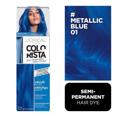 L'Oréal Colorista Semi Permanent Hair Dye 01 Metallic Blue (118 g)