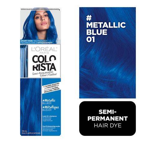 L'oréal Paris Colorista Semi Permanent Hair Dye 01 Metallic Blue (118 ml)