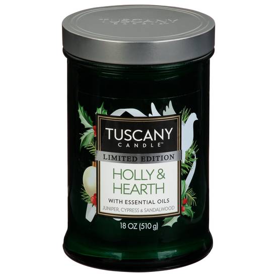 Tuscany Candle Holly & Hearth Candle With Essential Oils