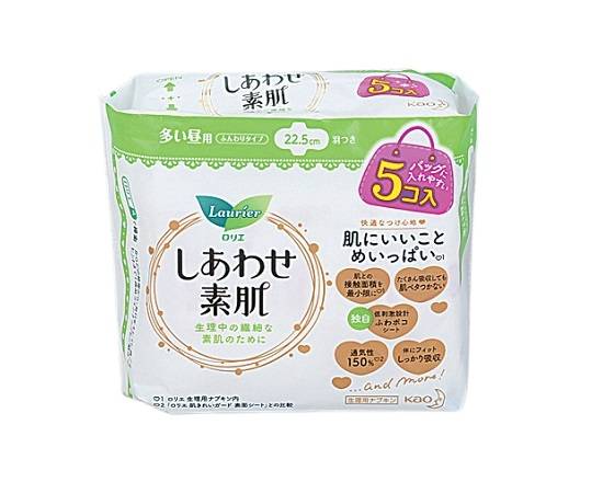 ロリエしあわせ素肌≪特に多い昼用≫(5枚)【生理用品】
