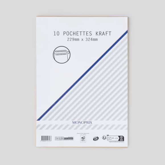 Monoprix Maison - Enveloppes kraft, 22.9x32.4 cm (10)