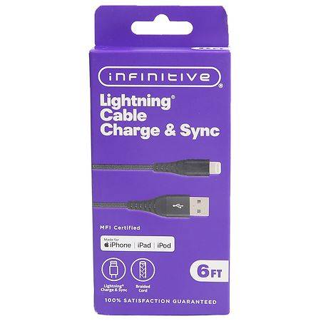 Infinitive Usb-A To Lightning Braided Cable (6 ft/black)