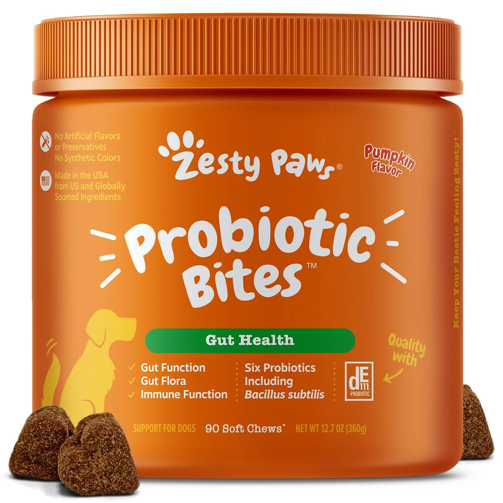 Zesty Paws Probiotic Bites for Dogs - Pumpkin Flavor - 90 Ct (Size: 90 Count)