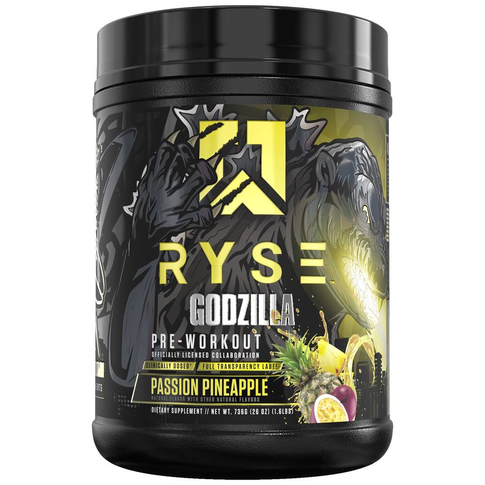 Ryse Pre Workout Godzilla Supplements (passion pineapple)