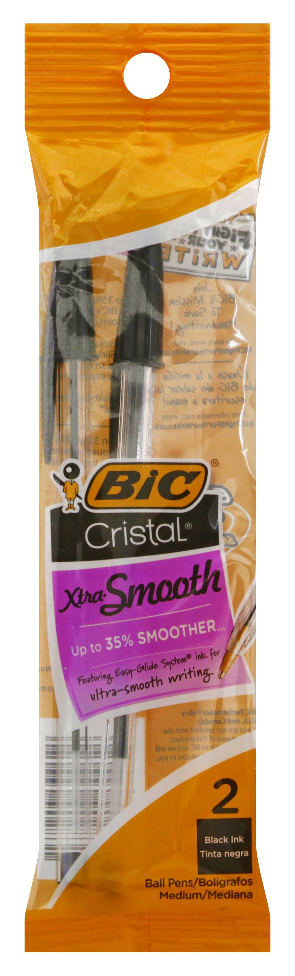 BiC Cristal Xtra Smooth Medium Black Ball Pens (1.6 oz)