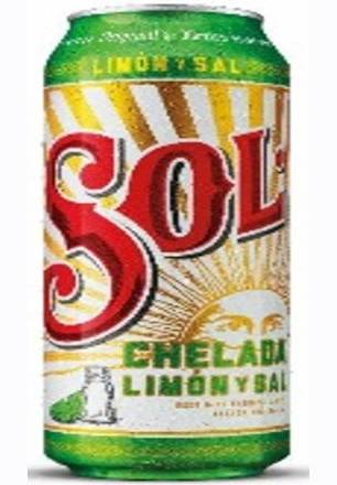 Sol Cerveza Chelada Y Sal Pale Lager Beer, Limon (24 fl oz)