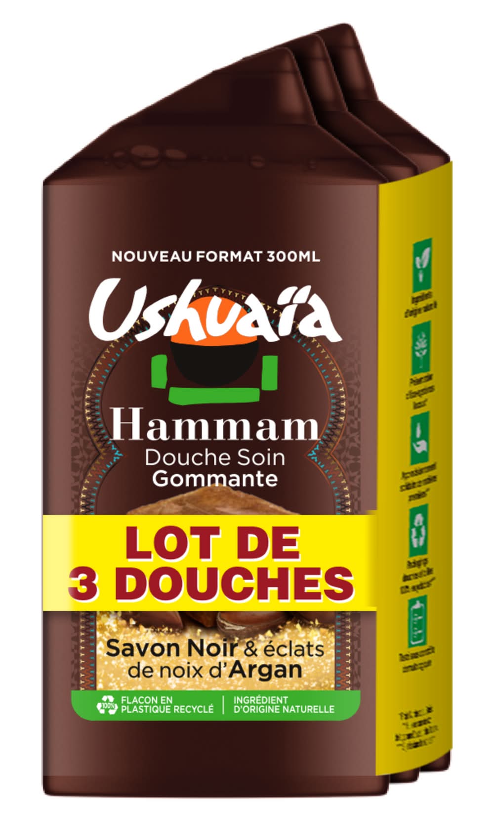 Gel Douche Ushuaïa Cèdre – Pack De 3 Flacons 300 Ml – Vegan & Biodégradable – Fabriqué En France