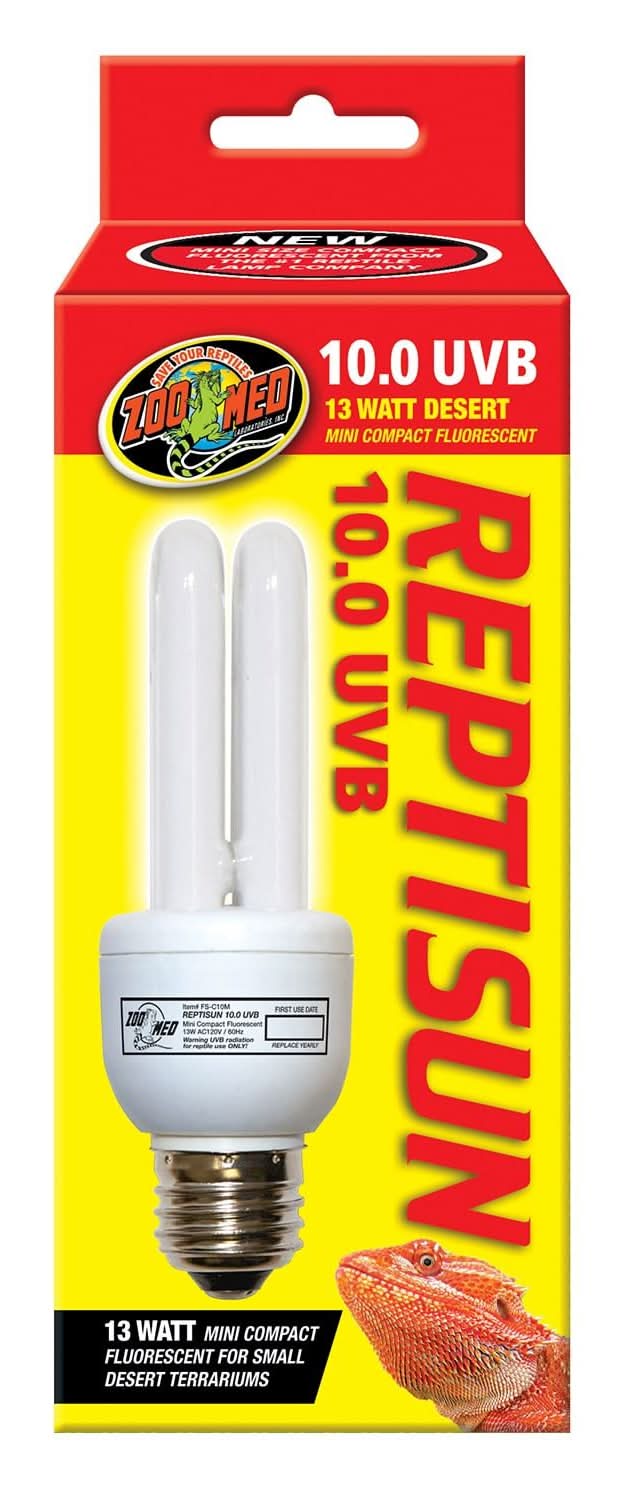 Zoo Med ReptiSun 10.0 UVB Mini Compact Fluorescent Bulb, 13 W