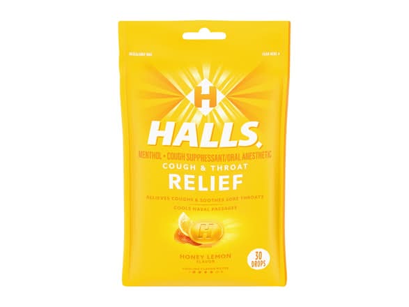 HALLS Honey Lemon Cough Drops 30ct