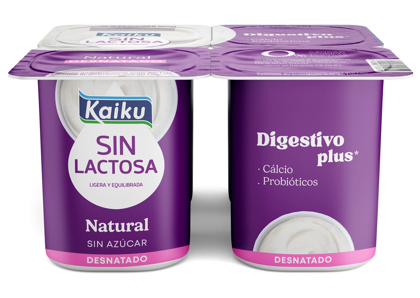 Yogur natural desnatado sin azúcar añadido · Kaiku sin Lactosa (4 x 125 g)