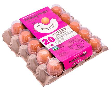 Mantiqueira ovos vermelhos tipo grande happy eggs (20 un)