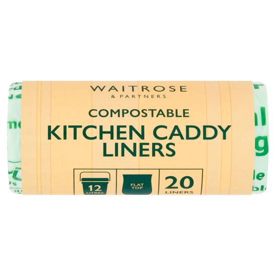Waitrose Compostable Kitchen Caddy Liners 12 Litres (20 ct)