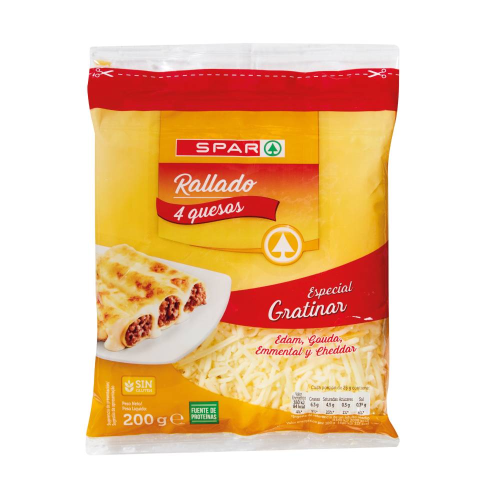 Queso Spar 4 Variedades Rallado 200Gr