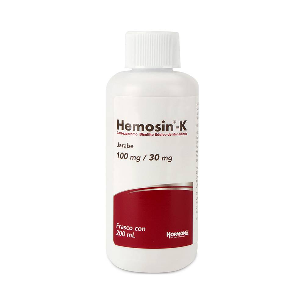 Laboratorios hormona hemosin-k jarabe 100 mg/30 mg (200 ml)