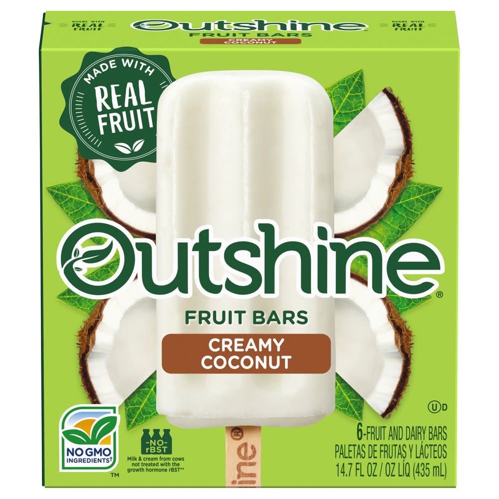 Outshine Fruit & Dairy Bars, Creamy Coconut (14.7 fl oz, 6 ct)