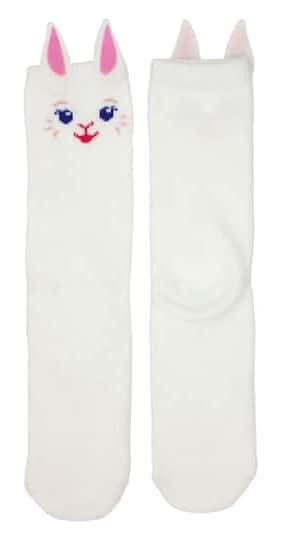 White Bunny Fuzzy Socks By Creatology