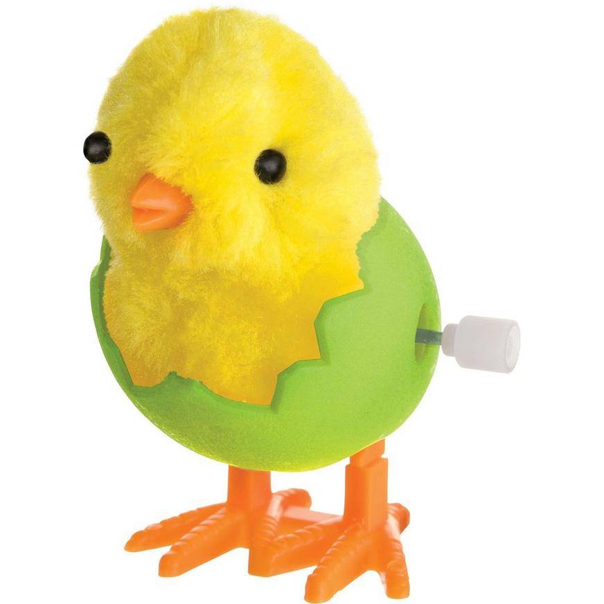 Green Wind-Up Hatching Plastic Fabric Chick, 2.75in x 3.4in