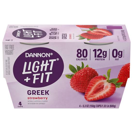 Light + Fit Dannon Strawberry Nonfat Greek Yogurt (4 ct)