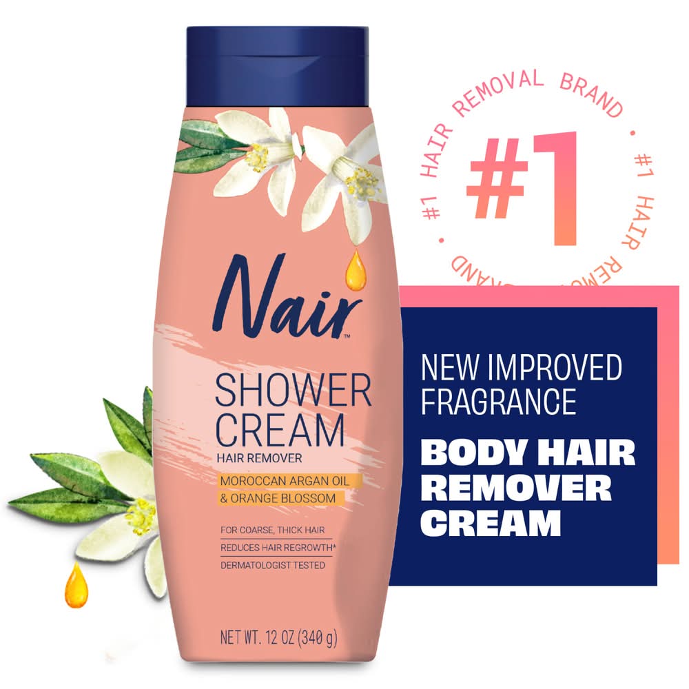 Nair Body Hair Removal Cream, Moroccan Argan Oil-Orange Blossom, Women (12 oz)