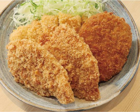F-1112】3種のMIXセット（ロースかつ100ｇ、ヒレ2枚、メンチカツ1枚）3 types of mix set (Pork Loin Cutlet 100g,Pork Fillet Cutlet 2pieces,Minced Meat Cutlet 1 piece)