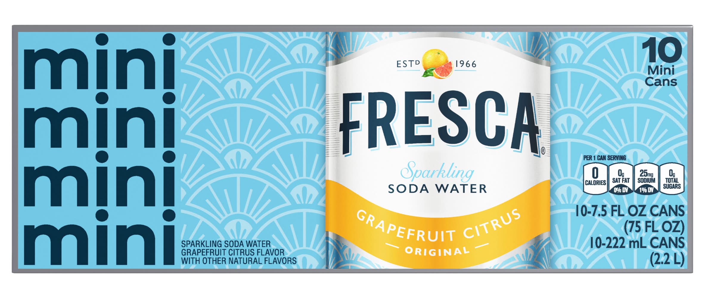 Fresca Flavored Sparkling Soda Water, Grapefruit Citrus (10 x 7.5 fl oz)