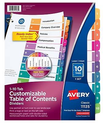 Avery Ready Index Reference Dividers