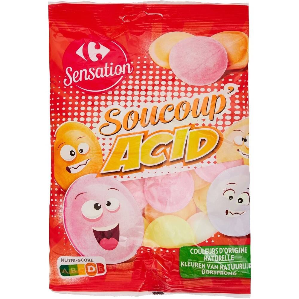 Carrefour Sensation - Bonbons soucoupes acid'