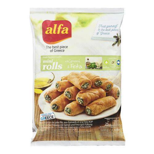 Alfa · Mini rolls with spinach & feta cheese - Mini-rouleaux aux épinards et au fromage féta (500 g - 500g)