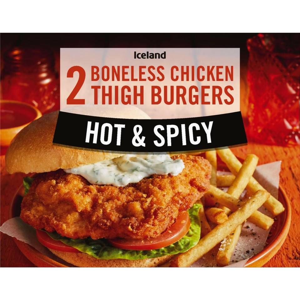 Iceland Hot and Spicy Boneless Chicken Thigh Burgers