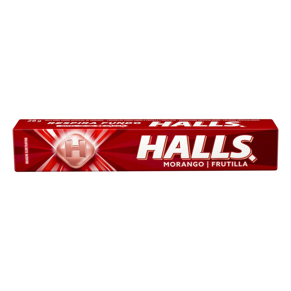 Halls bala sabor morango (28 g)