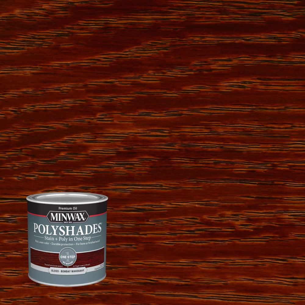 Minwax Polyshades Semi-Transparent Gloss Bombay Mahogany Stain/Polyurethane Finish 1/2 Pt