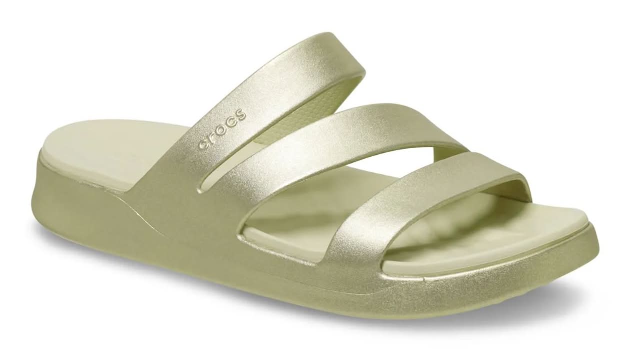 Crocs Getaway Strappy Sandal - Women'S (Champagne Metallic Medium - 8)
