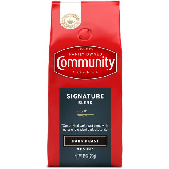 Community Coffee Signature Blend Dark Roast Ground Coffee, 12 OZ